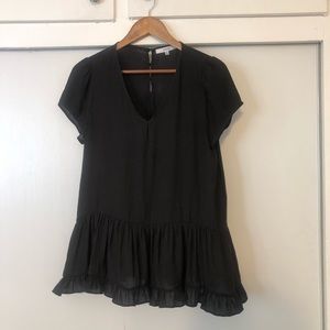 Black Frilled Blouse